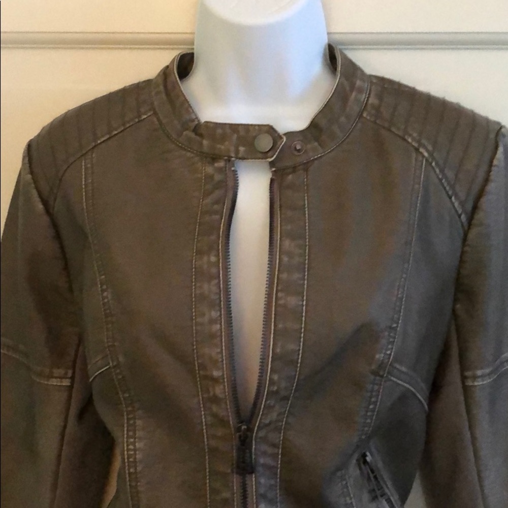 Brown Faux Leather Jacket